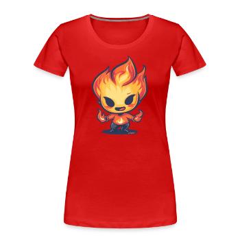 Flammende Flammen: Anime-Charakter - Frauen Premium Bio T-Shirt - Rot - Vorne - Mia (176cm)