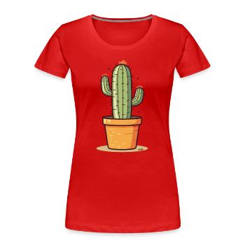 un cactus en fleurs - T-shirt bio Premium Femme - rouge - Devant - Mia (176cm)