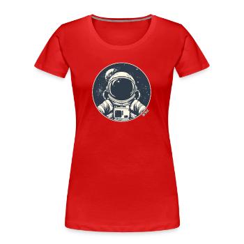 Astronaute et cosmonaute dans l’espace - T-shirt bio Premium Femme - rouge - Devant - Mia (176cm)