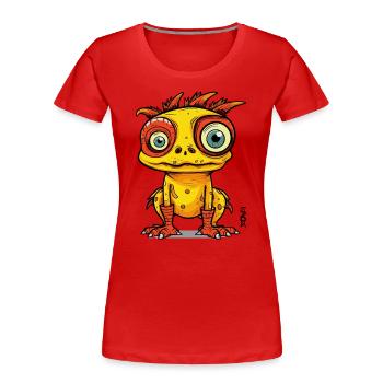 Fantaisie Cartoon Monstre Créature - T-shirt bio Premium Femme - rouge - Devant - Mia (176cm)