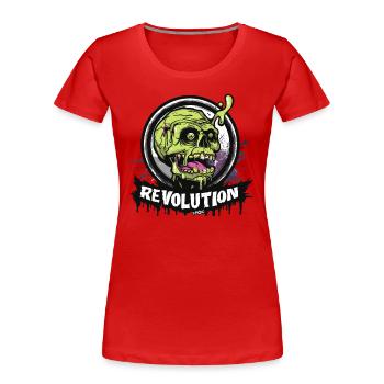 Zombie Schädel Totenkopf: Revolution - Frauen Premium Bio T-Shirt - Rot - Vorne - Mia (176cm)