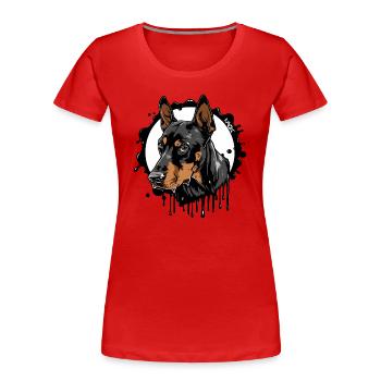 Dobermann Hund: Hundebesitzer - Frauen Premium Bio T-Shirt - Rot - Vorne - Mia (176cm)