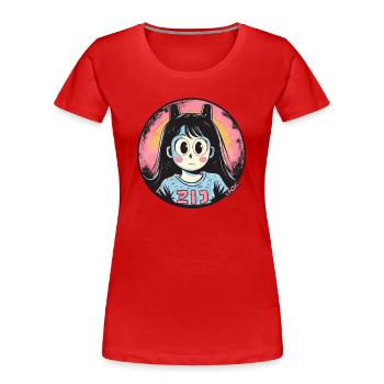 Anime Cartoon The Average Funny Girl - Women's Premium Organic T-Shirt - red - Front - Mia (176cm)