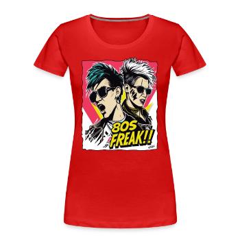 Culture de la musique pop et freak des années 80 - T-shirt bio Premium Femme - rouge - Devant - Mia (176cm)