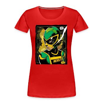 Super Arbeitnehmer: Held der Arbeit, Arbeit nervt! - Frauen Premium Bio T-Shirt - Rot - Vorne - Mia (176cm)