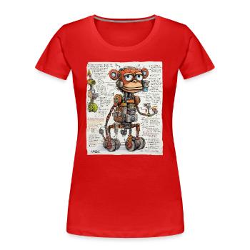 Die Struktur des Roboter-Affen - Frauen Premium Bio T-Shirt - Rot - Vorne - Mia (176cm)