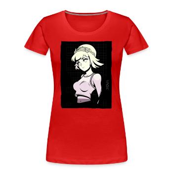 Cybernétique Anime Future Drama Girl - T-shirt bio Premium Femme - rouge - Devant - Mia (176cm)