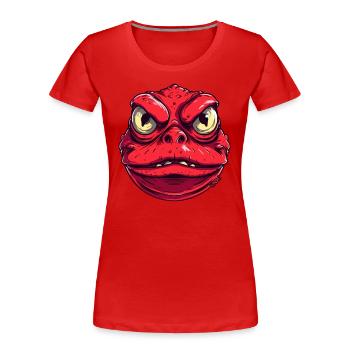 Big Fat Red Angry Toad Monster - Women's Premium Organic T-Shirt - red - Front - Mia (176cm)