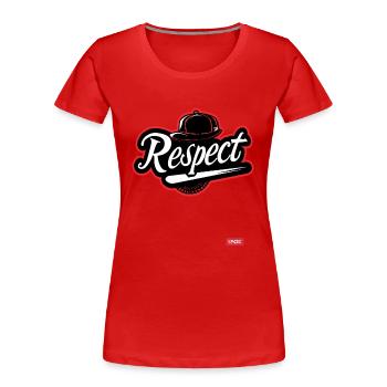 Parodie-Baseball Team: Respekt - Frauen Premium Bio T-Shirt - Rot - Vorne - Mia (176cm)