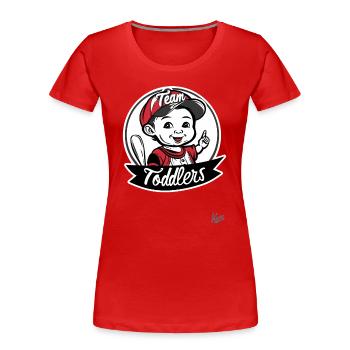 Funny baseball logo team for toddlers - Women's Premium Organic T-Shirt - red - Front - Mia (176cm)