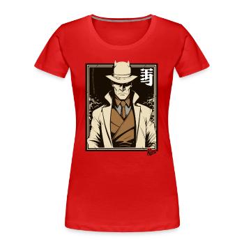 Cooler Agent: Die Comic-Noir-Novelle des Detektiv - Frauen Premium Bio T-Shirt - Rot - Vorne - Mia (176cm)