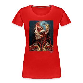 Die Anatomie des menschlichen Körpers und Kopfes - Frauen Premium Bio T-Shirt - Rot - Vorne - Mia (176cm)