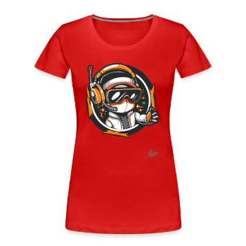 Space sci-fi type with headset and radio - Women's Premium Organic T-Shirt - red - Front - Mia (176cm)