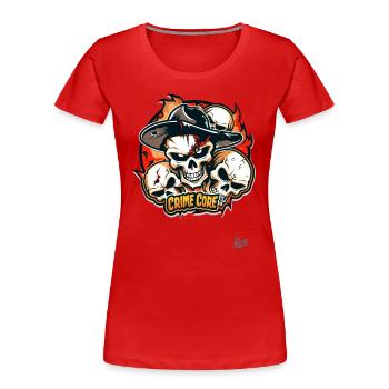 Noyau de crânes criminels, Krimi Totenköpfe Kern - T-shirt bio Premium Femme - rouge - Devant - Mia (176cm)
