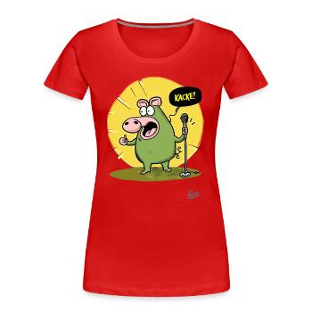 Lustiges Schwein: Comedy und Kacke - Frauen Premium Bio T-Shirt - Rot - Vorne - Mia (176cm)