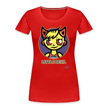 Kleiner Teufel oder kleine Teufelin - Frauen Premium Bio T-Shirt - Rot - Vorne - Mia (176cm)