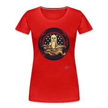 Patriotisches Gespenst - Frauen Premium Bio T-Shirt - Rot - Vorne - Mia (176cm)