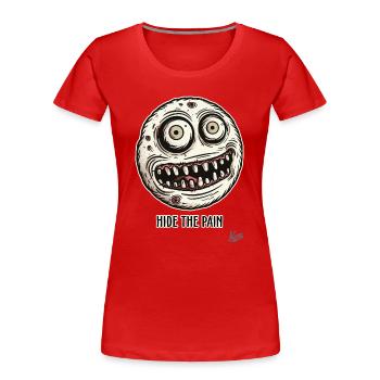 Kleines Cooles Monster: Versteck den Schmerz - Frauen Premium Bio T-Shirt - Rot - Vorne - Mia (176cm)