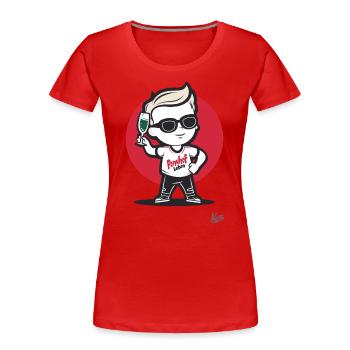 Reiches Ponyhof-Leben: Geld und Sekt - Frauen Premium Bio T-Shirt - Rot - Vorne - Mia (176cm)