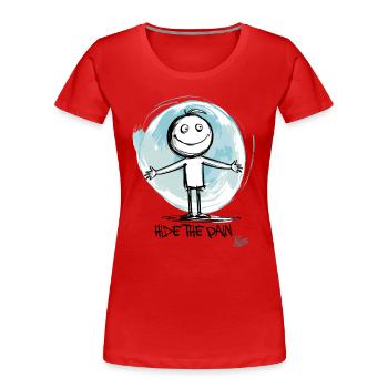 Verstecke den Schmerz - Frauen Premium Bio T-Shirt - Rot - Vorne - Mia (176cm)