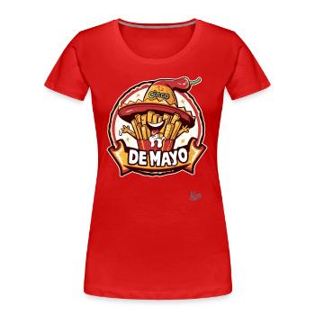 Cinco de Mayo: Mayo and fries with sombrero - Women's Premium Organic T-Shirt - red - Front - Mia (176cm)