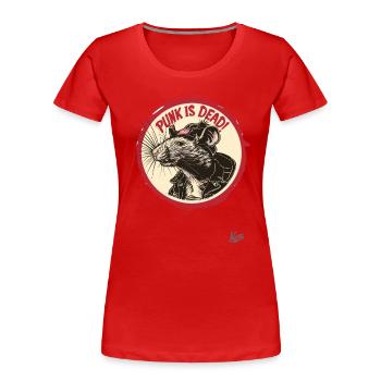 Music Punk Rat : Le punk est mort - T-shirt bio Premium Femme - rouge - Devant - Mia (176cm)