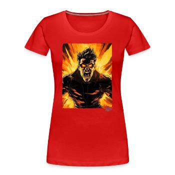 Super Anger Hero: Der heldenhafte Ausbruch - Frauen Premium Bio T-Shirt - Rot - Vorne - Mia (176cm)