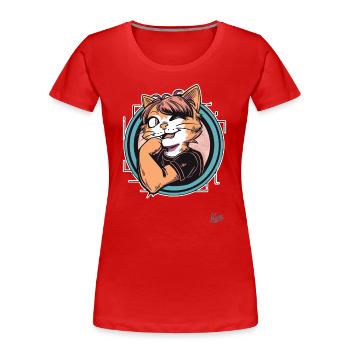 Tu peux le faire, Lady Power Cat ! - T-shirt bio Premium Femme - rouge - Devant - Mia (176cm)