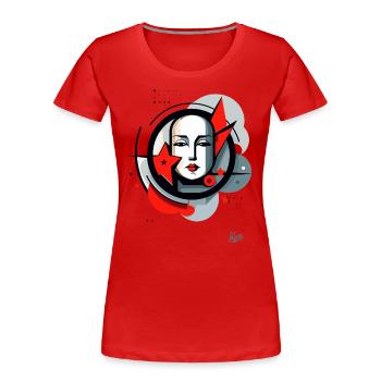Modern Art Cubism - Women's Premium Organic T-Shirt - red - Front - Mia (176cm)