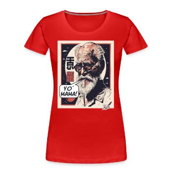 Japanese Mashup Freud's Psychology Your Mom - Women's Premium Organic T-Shirt - red - Front - Mia (176cm)