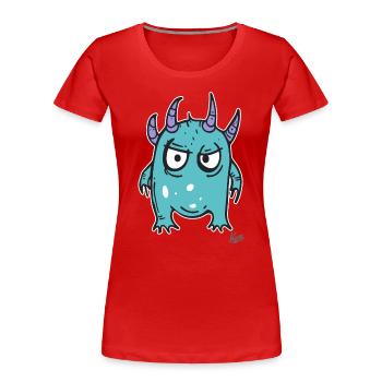 Kleiner Monster Kerl - Frauen Premium Bio T-Shirt - Rot - Vorne - Mia (176cm)