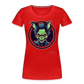 Kleiner frecher Kobold - Frauen Premium Bio T-Shirt - Rot - Vorne - Mia (176cm)