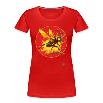 Burning Flying Ant - Women's Premium Organic T-Shirt - red - Front - Mia (176cm)