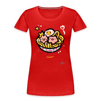 Kawaii Ramen Suppe - Frauen Premium Bio T-Shirt - Rot - Vorne - Mia (176cm)