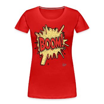 Boom - Explosion de bande dessinée - T-shirt bio Premium Femme - rouge - Devant - Mia (176cm)
