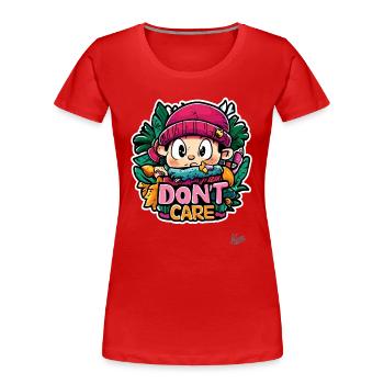 Little man, I don't care - Women's Premium Organic T-Shirt - red - Front - Mia (176cm)