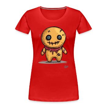 Voodoo-Puppen-Lebkuchenmann - Frauen Premium Bio T-Shirt - Rot - Vorne - Mia (176cm)