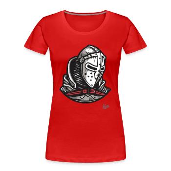 Casques médiévaux des Templiers - T-shirt bio Premium Femme - rouge - Devant - Mia (176cm)