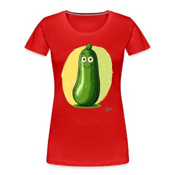 Lustige, fehl am Platz wirkende Zucchini - Frauen Premium Bio T-Shirt - Rot - Vorne - Mia (176cm)