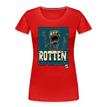 Zombie mutant putride - T-shirt bio Premium Femme - rouge - Devant - Mia (176cm)