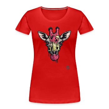 Girafe zombie colorée - T-shirt bio Premium Femme - rouge - Devant - Mia (176cm)