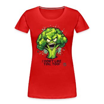 Niemand mag Brokkoli - Frauen Premium Bio T-Shirt - Rot - Vorne - Mia (176cm)