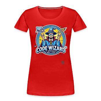 Code-Zauberer Neustart-Spezialist IT-Experte - Frauen Premium Bio T-Shirt - Rot - Vorne - Mia (176cm)
