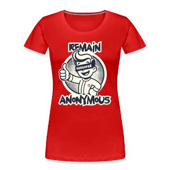 Thumbs Up For Anonymity Retro Cartoon Boy - Women's Premium Organic T-Shirt - red - Front - Mia (176cm)
