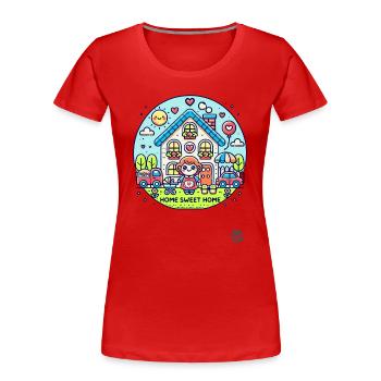 Home Sweet Home, Mama - Frauen Premium Bio T-Shirt - Rot - Vorne - Mia (176cm)