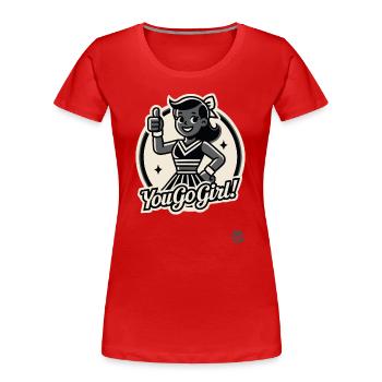 You Go Girl: Cheerleader Thumbs Up - Women's Premium Organic T-Shirt - red - Front - Mia (176cm)
