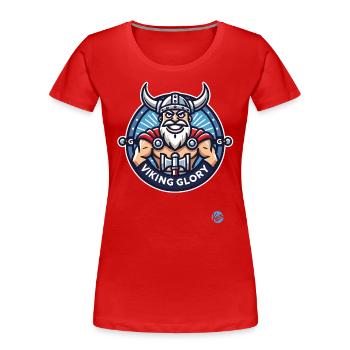 Wikinger-Ruhm - Frauen Premium Bio T-Shirt - Rot - Vorne - Mia (176cm)
