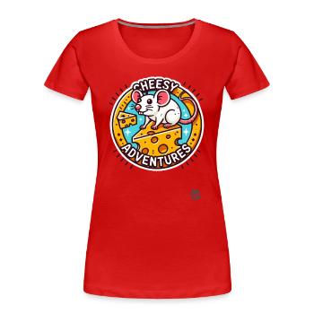 Cheese Adventure d’une souris - T-shirt bio Premium Femme - rouge - Devant - Mia (176cm)
