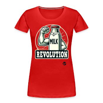 Milch-Revolution - Frauen Premium Bio T-Shirt - Rot - Vorne - Mia (176cm)