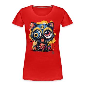 Super Crazy Cool Graffiti Cat - T-shirt bio Premium Femme - rouge - Devant - Mia (176cm)